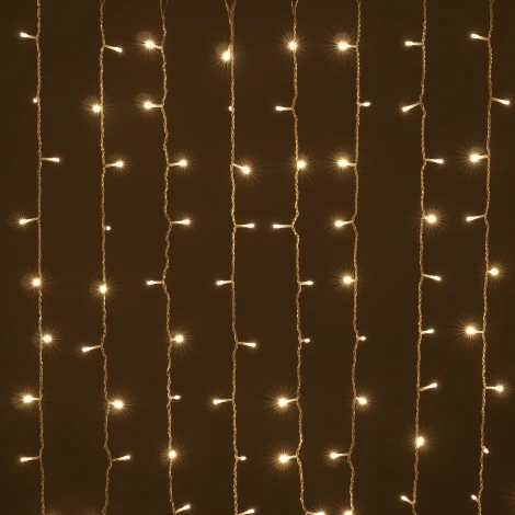 Гирлянда Занавес Облегченный 2 x 1 м тепло-белый 220В, 200 LED, провод прозрачный ПВХ, IP54 Laitcom PCL200NOT-10-2WW