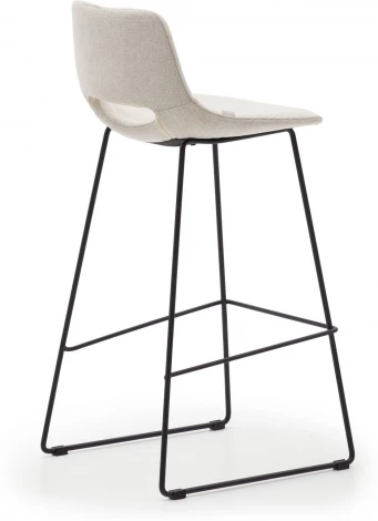 Zahara Барный стул бежевый с черными стальными ножками 76 см La Forma (ex Julia Grup) арт.148498