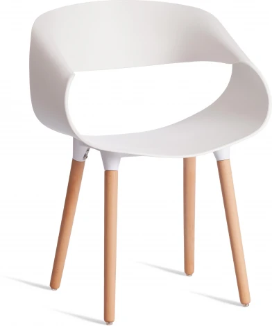 Стул QXX (mod. C1058-1) (Пластик,Дерево /Белый)