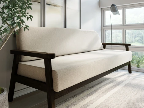 Диван Arsko прямой Флори Б венге велюр бежевый