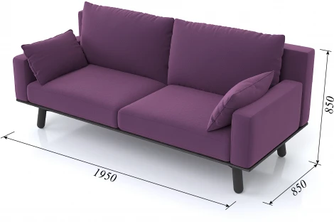 Диван Arsko прямой Колин венге велюр фиолетовый