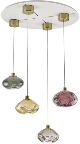 Подвесной светильник Odeon Light Mela 7042/4L янтарный/бронзов/металл/стекло LED 4W 3000K 220V (на проводе, круглые)