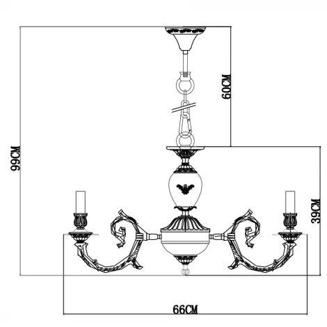 Подвесная люстра Arte Lamp Luisa A8020LM-8WG (220V, на цепи, подсвечник, свеча)