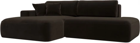 Диван угловой Лига-036 НПБ Модерн левый угол (Коричневый/Микровельвет) Лига Диванов арт.121400L