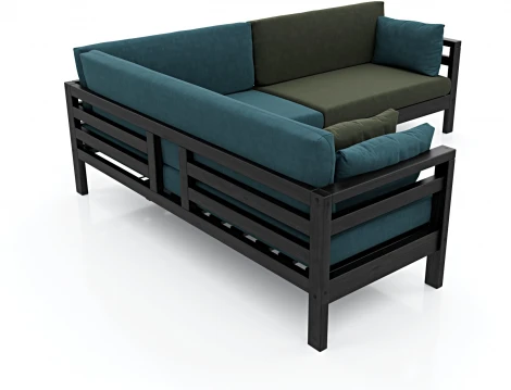 Диван Arsko Домино У венге велюр голубой/зеленый