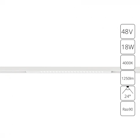 Трековый светильник магнитный 48V Arte Lamp Optima A7267PL-1WH (LED)