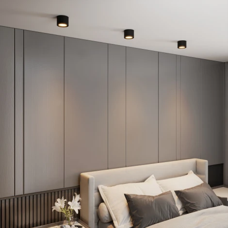 Светильник накладной Elektrostandard DLR026 6W 3000K черный матовый (LED, 220V, круглые)