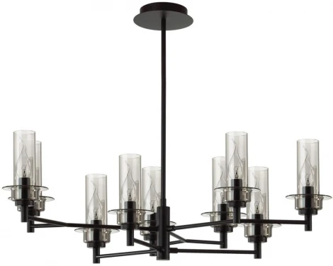 Потолочная люстра на штанге Lumion Madonna 6555/9C черный/дымчатый/металл/стекло E14 9*40W 220V