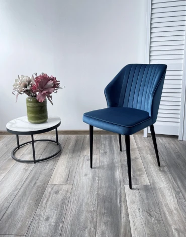 Стул SEATTLE-V СИНИЙ #29, велюр / черный каркас