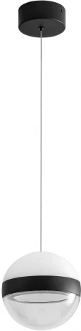 Подвесной светильник Odeon Light Roni 5075/9L черный/прозрачн./молочный/металл/акрил LED 9W 4000K 480лм (220V, на проводе, шар)