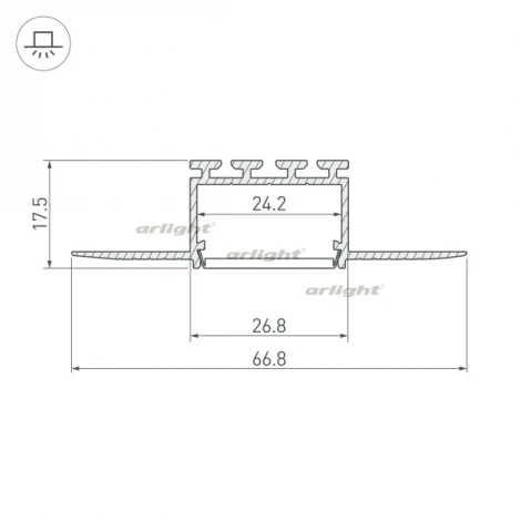 Профиль PLS-F-HIDE-2000 (Алюминий) 023962 Arlight