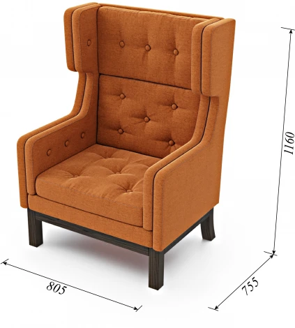 Кресло Arsko Айверс Хай Венге рогожка оранжевая