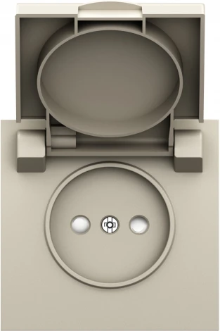Накладка для розетки без заземления, с крышкой, 16A 250 В~, слоновая кость IP44 Donel S08 DS43455