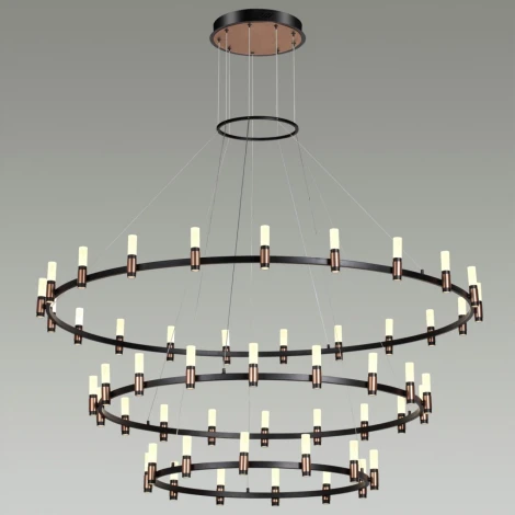 Подвесная люстра ярусная большая Candel 5009/204L Odeon Light (LED, 220V, на тросе)