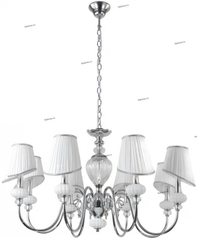 Люстра подвесная Crystal Lux Alma White, 8 плафонов, хром с белым и прозрачным