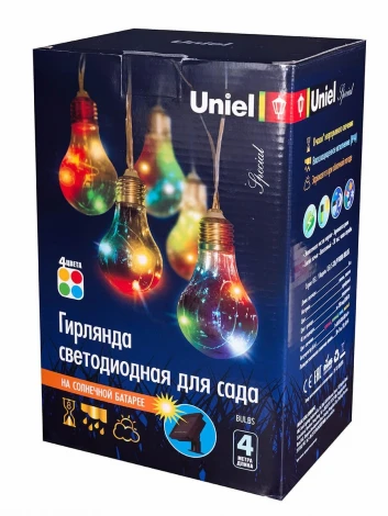 Гирлянда на солнечных батареях Uniel Лампочки USL-S-126/PT4000 Bulbs