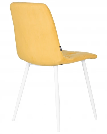 Стул обеденный DOBRIN CHILLY ROMBO (Горчичный Simple 15, основание белый) 006 ROMBO, цвет сиденья горчичный основания белый