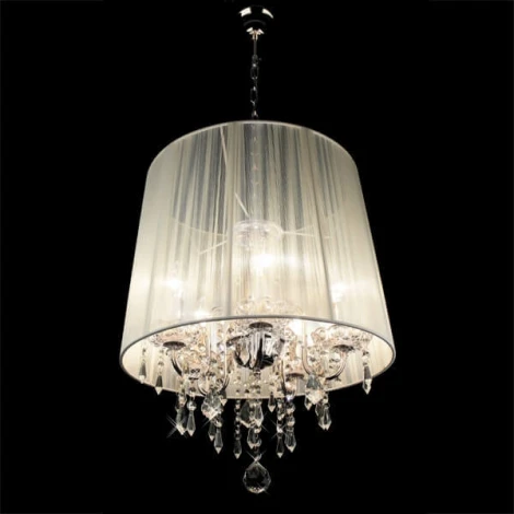 Подвесная люстра Eurosvet 2045 2045/5 хром/белый (220V, на цепи)