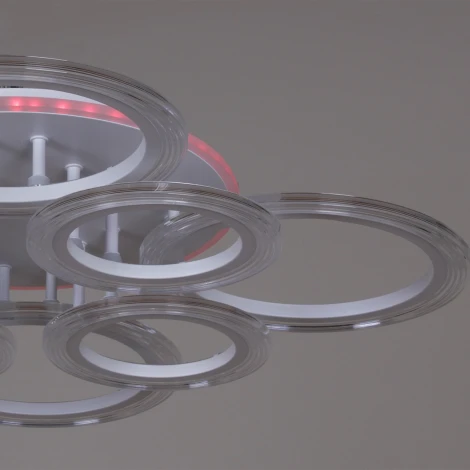 Потолочная люстра светодиодная на штанге с пультом Reluce 09812-3.3-4+4A WH (RGB) (220V)