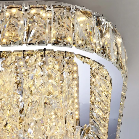 Потолочная люстра светодиодная хрустальная с управлением смарфоном с регулировкой цветовой температуры LED4U LED4U L031-500 с функцией УД