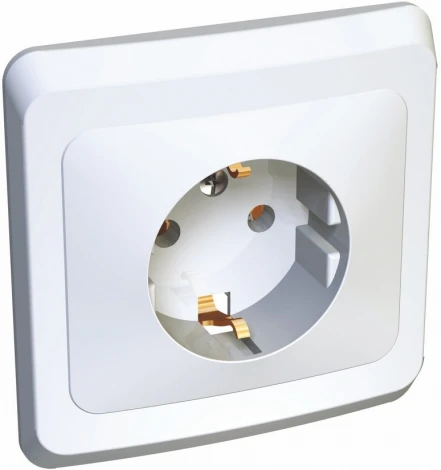 Розетка встраиваемая с заземлением (белый) Systeme Electric Этюд PC16-003B