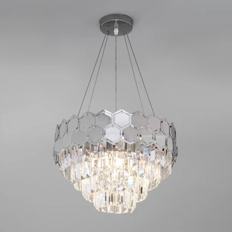 Подвесная люстра Eurosvet Ariana 10113/5 хром/прозрачный хрусталь Strotskis