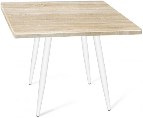 Стол SHT-TU14/80/80 МДФ белый муар/дуб сонома светлый от фабрики Sheffilton