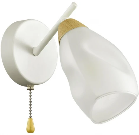 Бра с выкл. Kendra 5210/1W белый, бежевый E14 40W Lumion