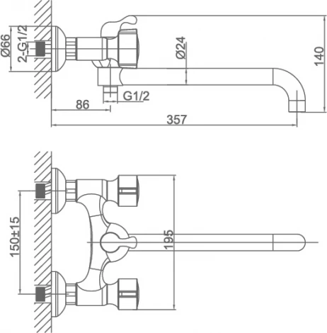 Смеситель D&K Torhall Hessen DA1413341 универсальный