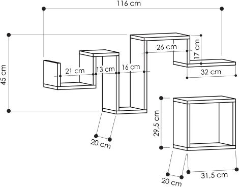 Полка фигурная LEVE FOLLOW SHELF