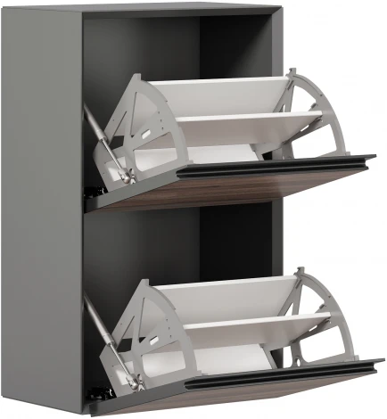 Обувница Флекс, Оникс Серый/Белый/Вяз дымчатый, Любимый дом