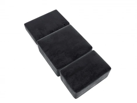 Модули диван и пуф Лига-060 НПБ (ЛДСП,Брус,Фанера,Велюр/Темно-серый) Лига Диванов 129592