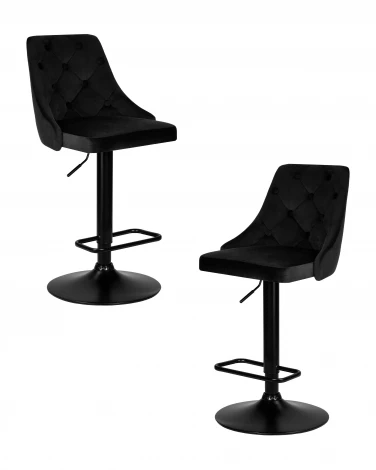 Набор 2 шт стул барный DOBRIN JOSEPH BLACK (черный велюр (MJ9-101))