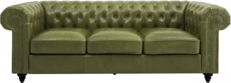 Диван Chester Classic ОГОГО (арт.329639), (Кожа/Зеленый)