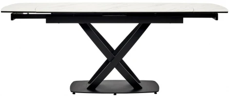 Стол FOGGIA 140 KL-99 Белый мрамор матовый, итальянская керамика/ черный каркас М-City