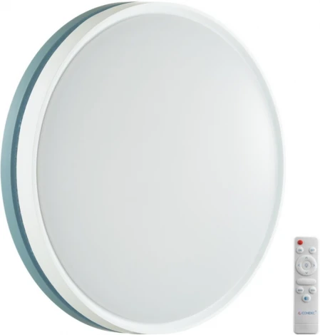 Настенно-потолочный светильник Sonex Nohava Blue 7669/EL пластик/голубой LED 70Вт 3000-6000К D500 IP43 пульт ДУ (220V, круглые)