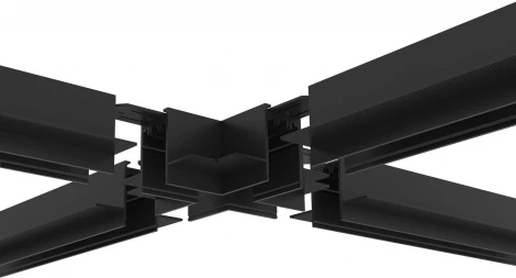 Коннектор трека Denkirs SMART X-образный TR2114-BK