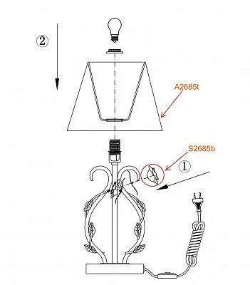 Интерьерная настольная лампа Odeon Light Padma 2685/1T