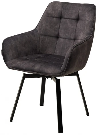 Стул MAVERICK 360 град.поворот. UF912-07B античный тем-серый, велюр без пальчиковый"/черный ®DISAUR 629M05528"