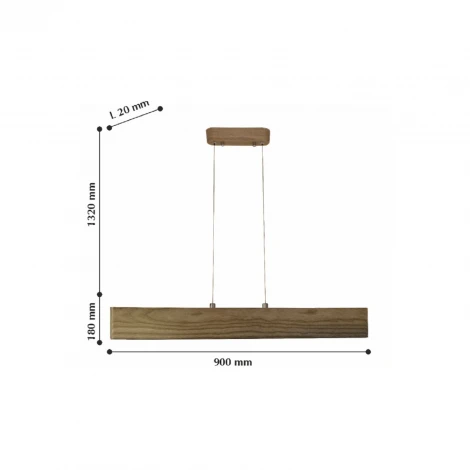Подвесной линейный светодиодный светильник дерево орех Favourite Officium 2109-15P