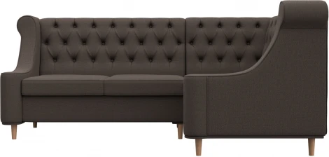 Диван кухонный угловой Бронкс правый угол (Коричневый/Рогожка) Лига Диванов арт.123823