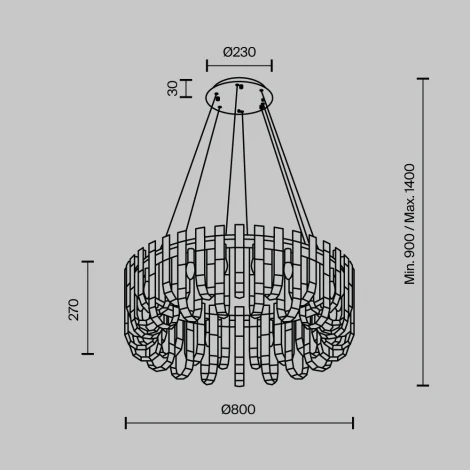 Подвесная люстра хрустальная Modelux MODELUX ML.6621.19 BS
