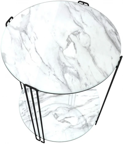 Столик кофейный Sheffilton SHT-CT34 черный муар/белый мрамор от фабрики Sheffilton