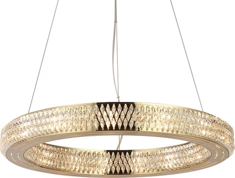Подвесной светильник Newport 8560 8560/60 C gold polished (220V, хрусталь, на тросе, кольцо)