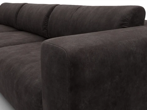 Диван угловой Лига-066 НПБ Лонг угол левый (ЛДСП,Фанера,Брус,Велюр/Коричневый) Лига Диванов 131220L