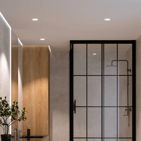 Светильник встраиваемый светодиодный IP44 Elektrostandard Arco 15274/LED 12W 3000K белый IP44