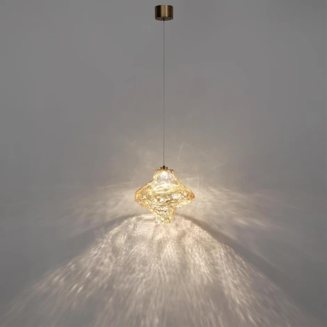 Подвесной светильник светодиодный Odeon Light Ordi 5108/3LA антич.бронза/янтарный металл/стекло LED x 3W 4000K (220V, на проводе)