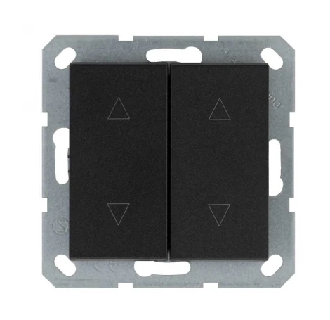 Выключатель жалюзи двухклавишный (антрацит) Jasmart G-Classic G3028B