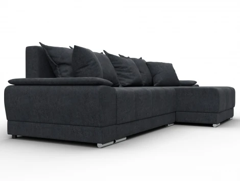 Диван угловой Лига-119 угол правый (ДСП,Брус,Фанера,ЛДС,Велюр/Темно-серый) Лига Диванов 137100