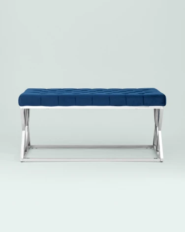 Банкетка Stool Group ИНСИГНИЯ велюр синий сталь серебро УТ000001484